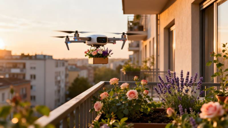 无人机送花图片