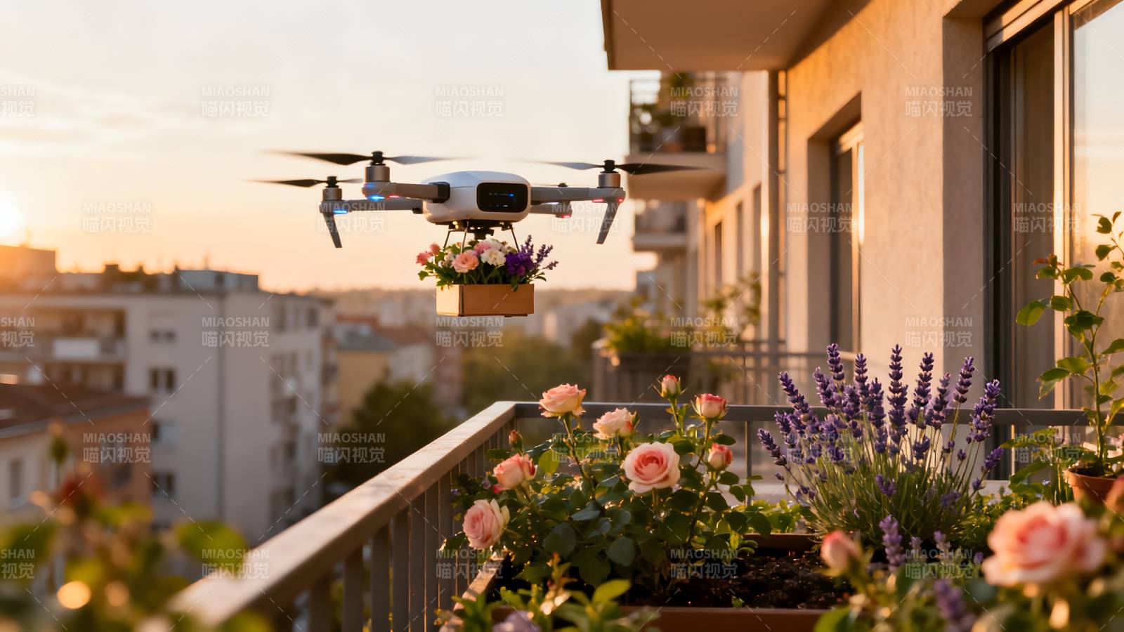无人机送花图片