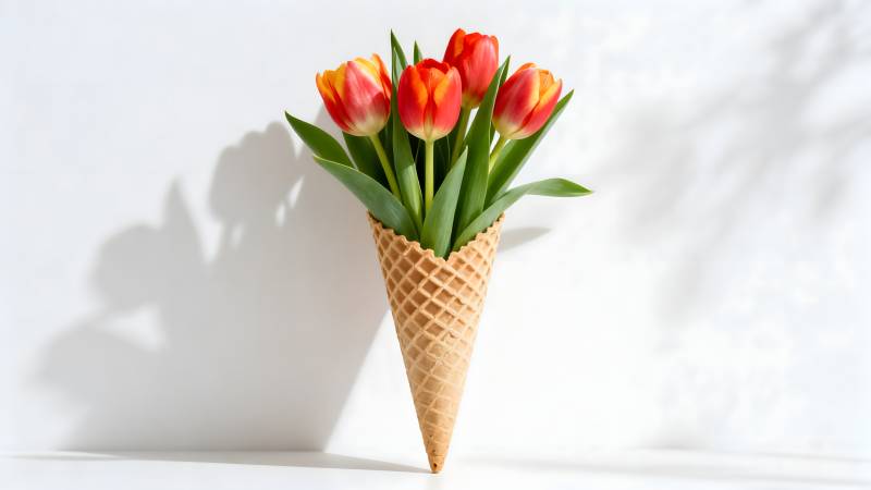 郁金香冰激凌锥图片