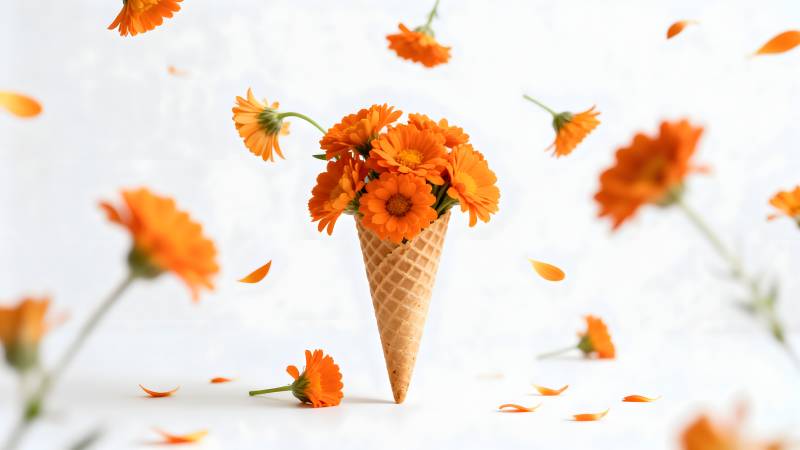 花香冰淇淋图片