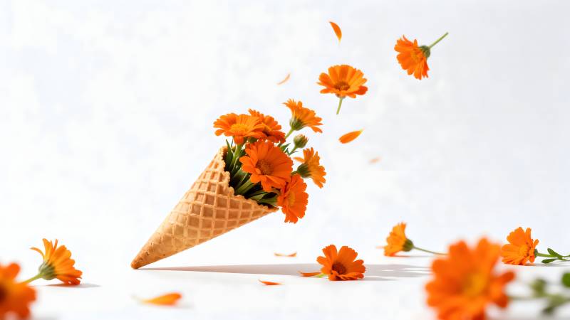 花香冰淇淋图片