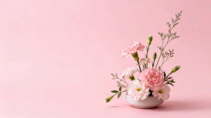 粉红花艺静谧美图片