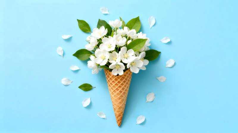 花束冰淇淋图片