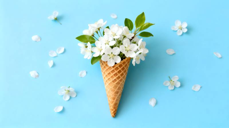 花香冰淇淋图片