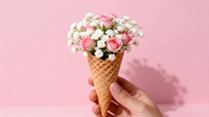 花束冰淇淋图片