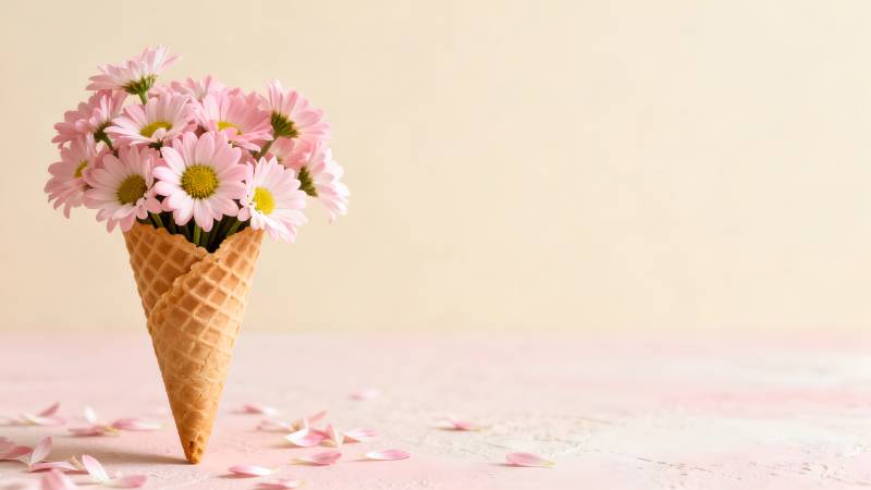 花束冰激凌图片