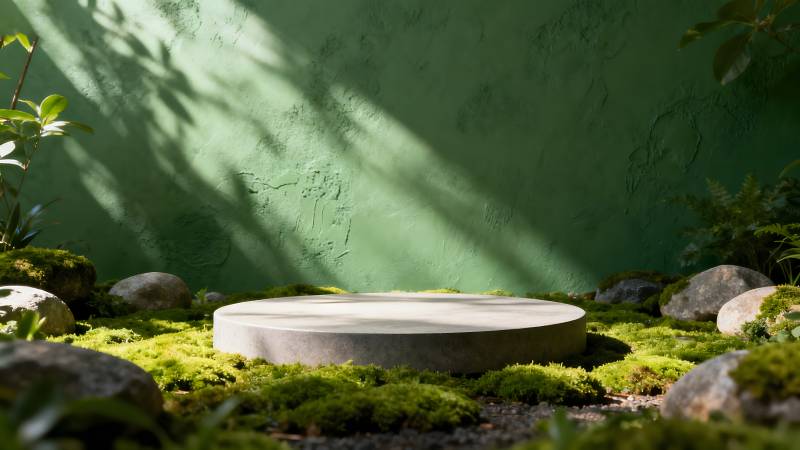 绿意盎然的静谧角落图片