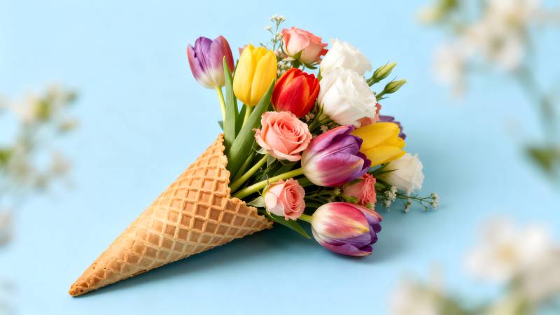 花束冰淇淋图片