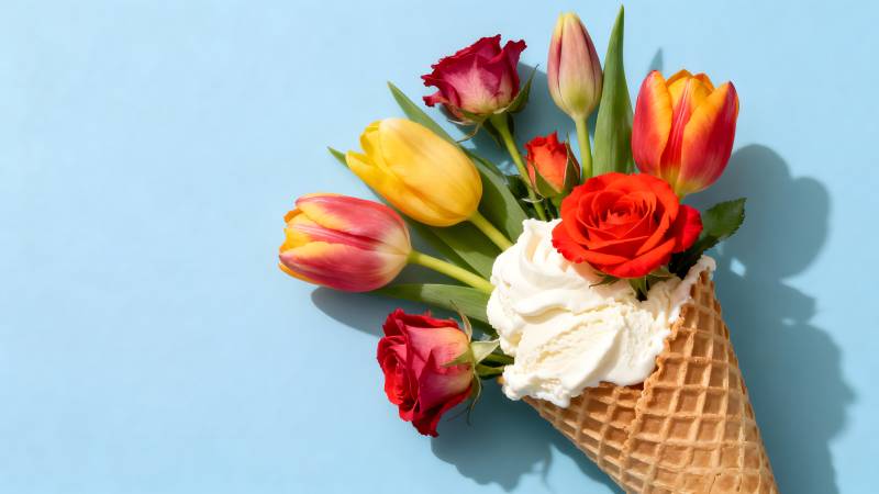 花束冰淇淋图片