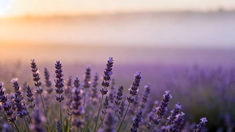 薰衣草田晨曦图片