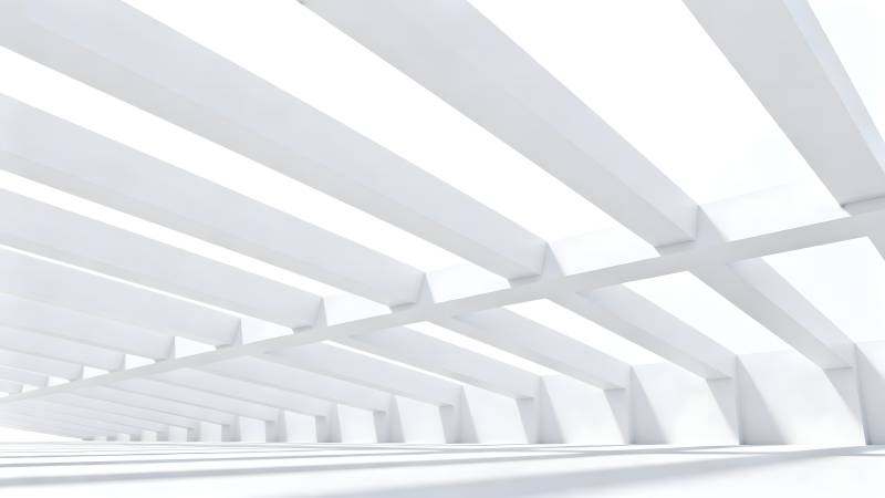 白色几何结构空间图片