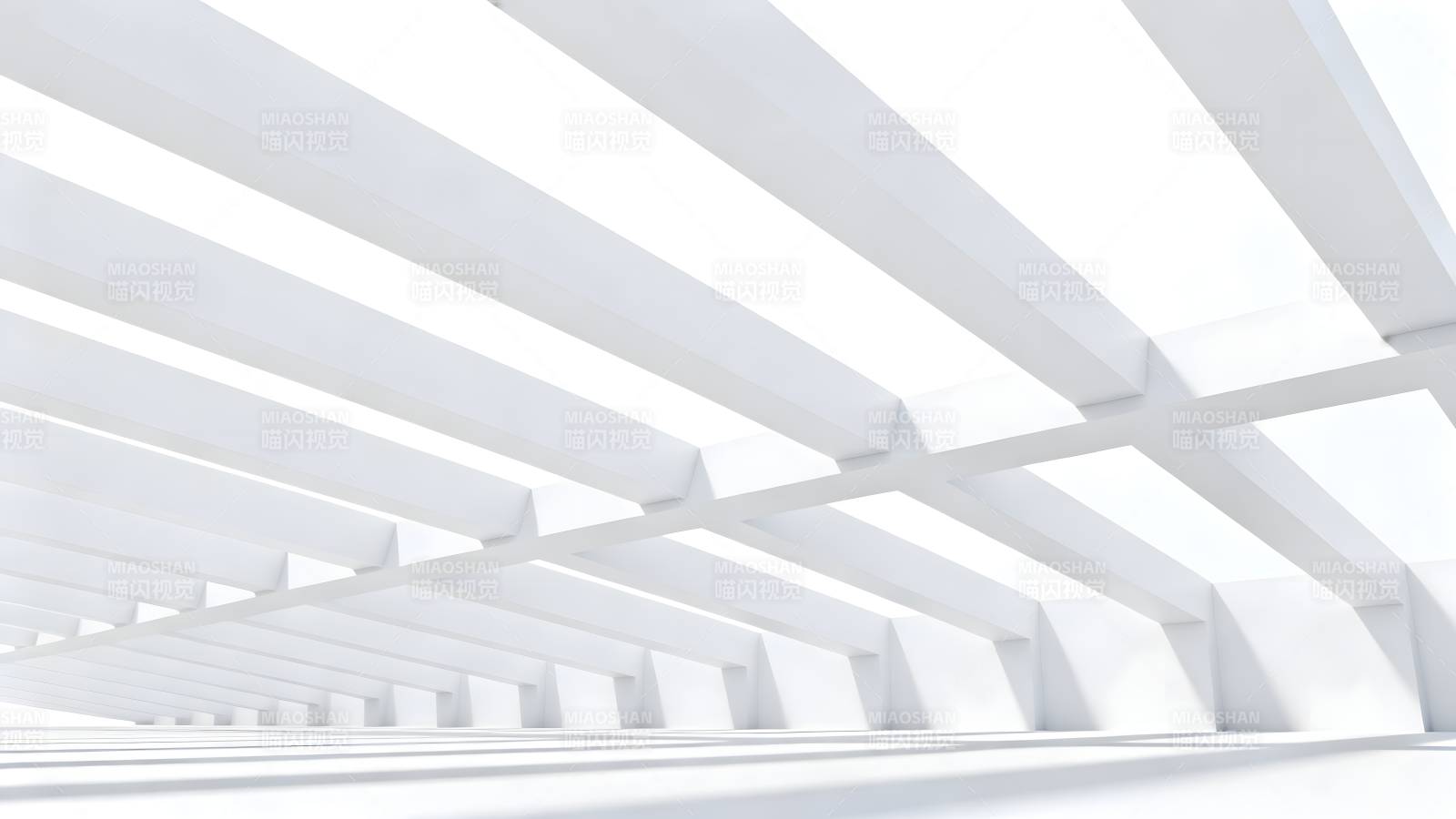 白色几何结构空间图片