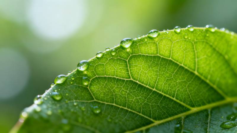 露珠叶脉图片