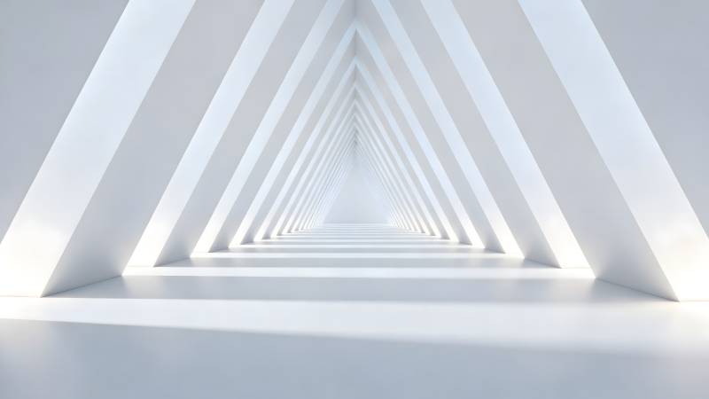 白色三角隧道图片