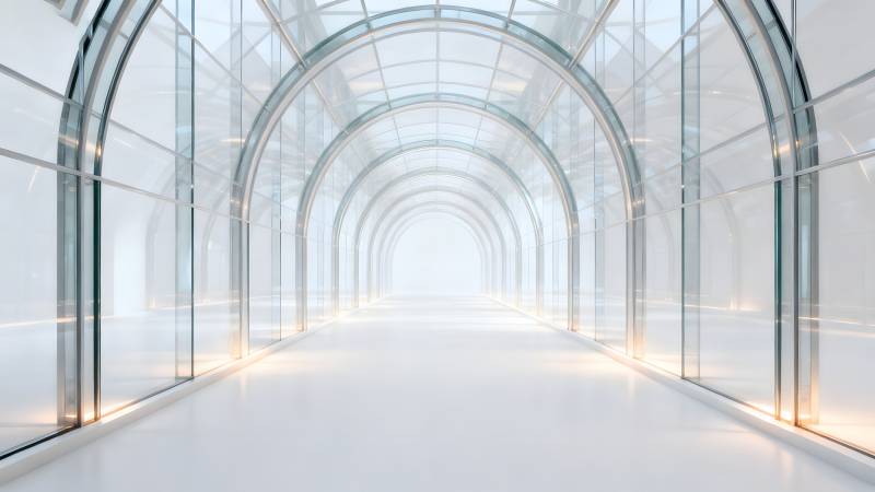 未来感玻璃长廊图片