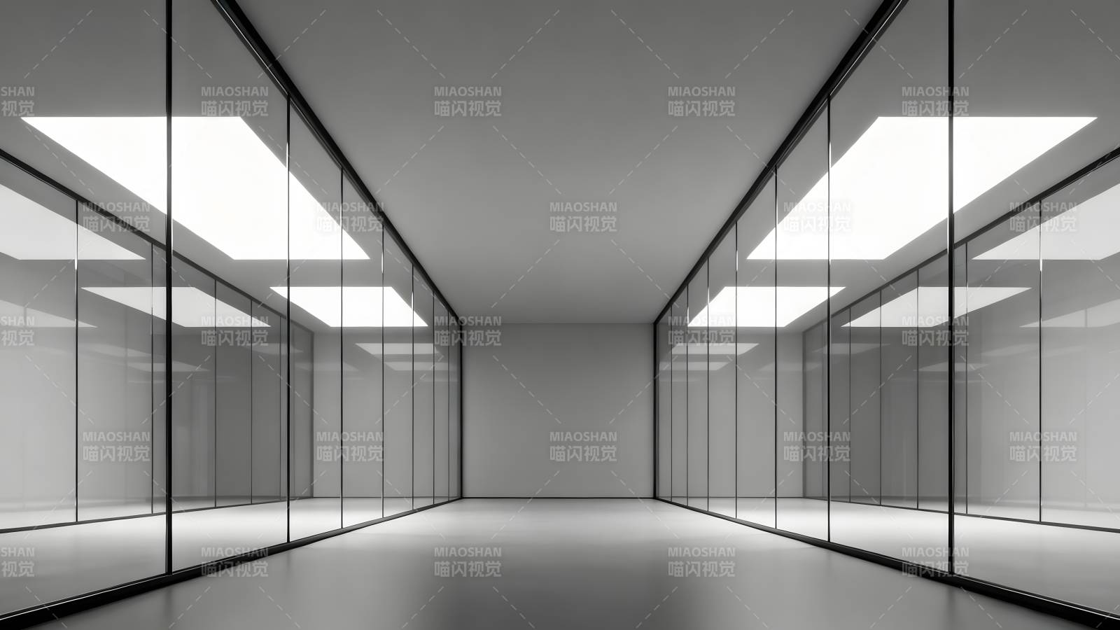 现代简约玻璃走廊图片