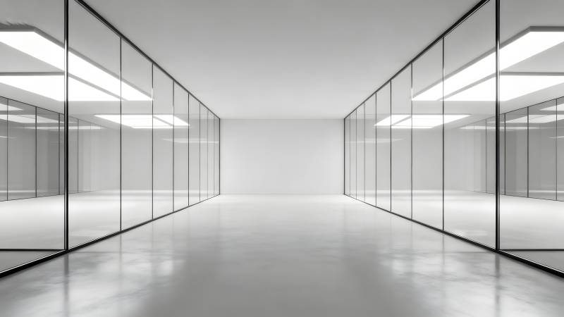 现代简约玻璃走廊图片