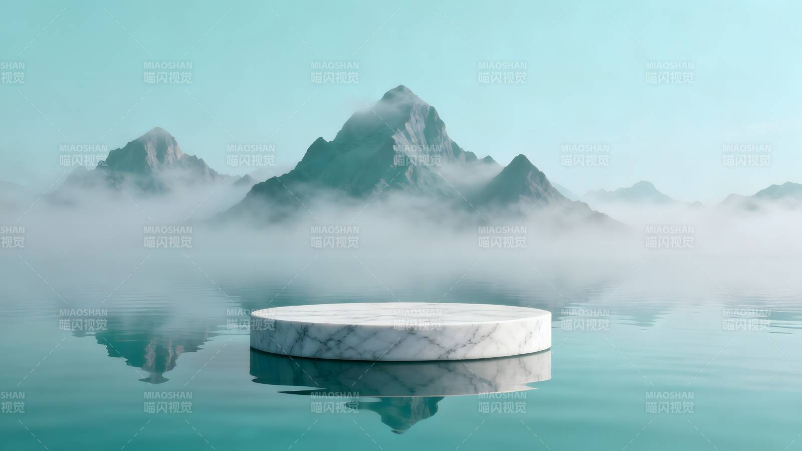 雾山映水 静谧之境图片