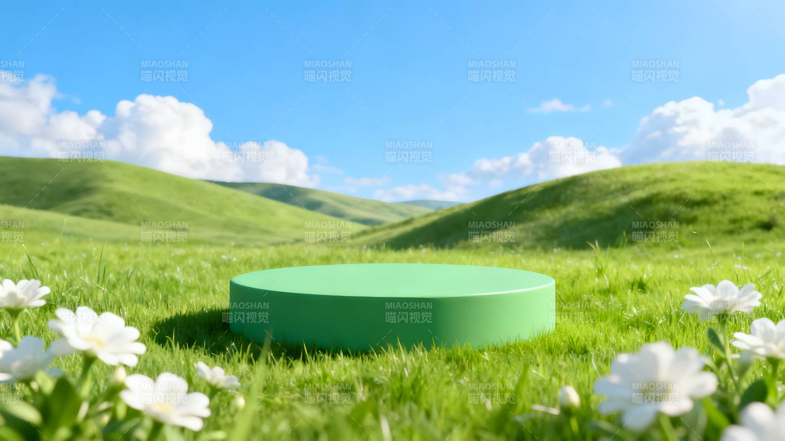 绿野上的圆台图片