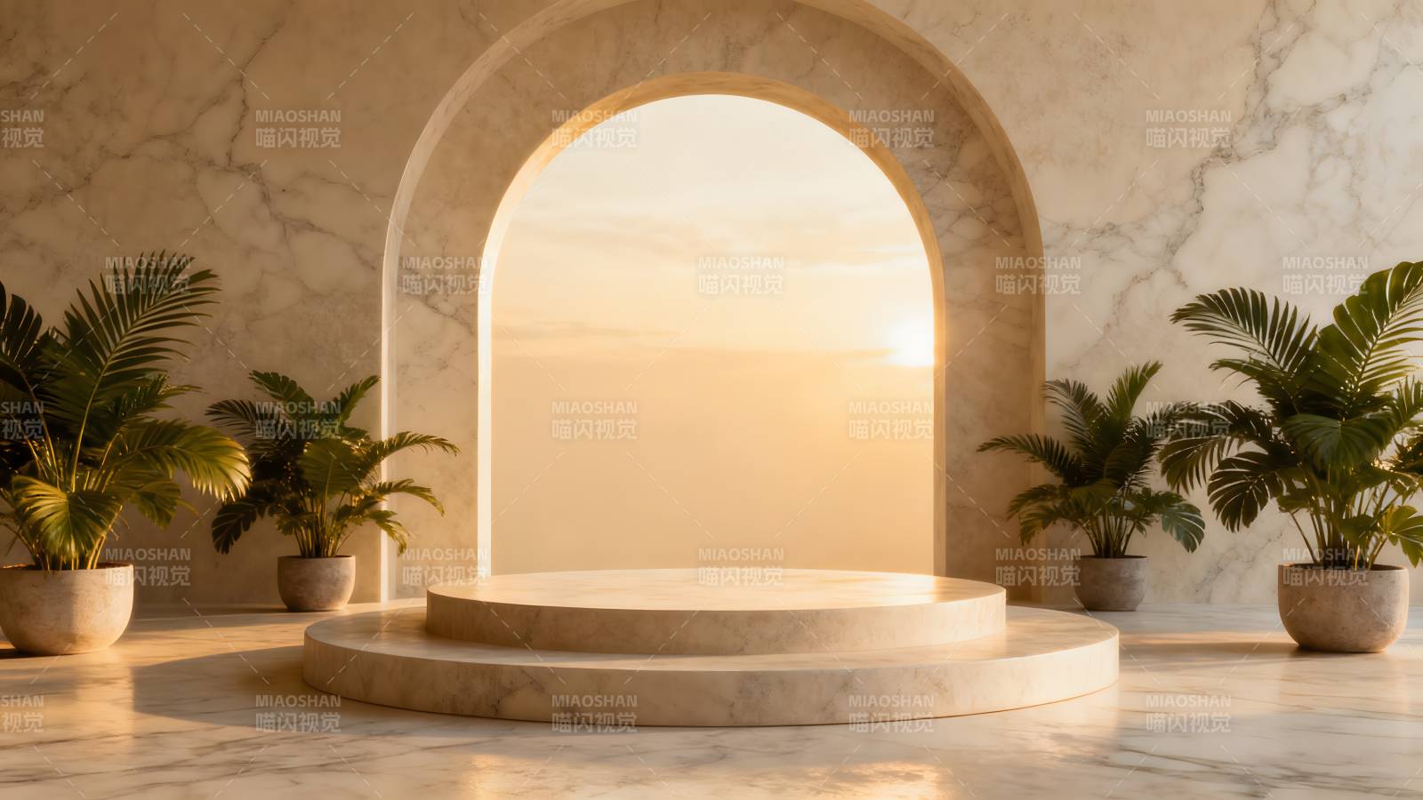 大理石拱门晨曦景图片