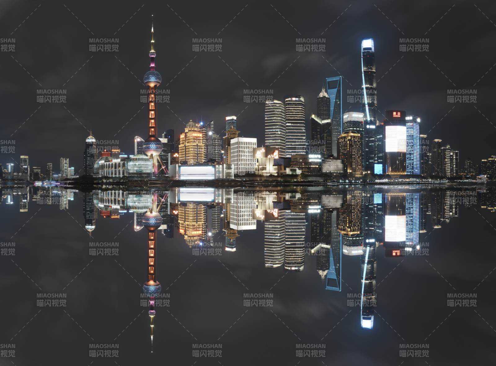 夜上海倒影图片