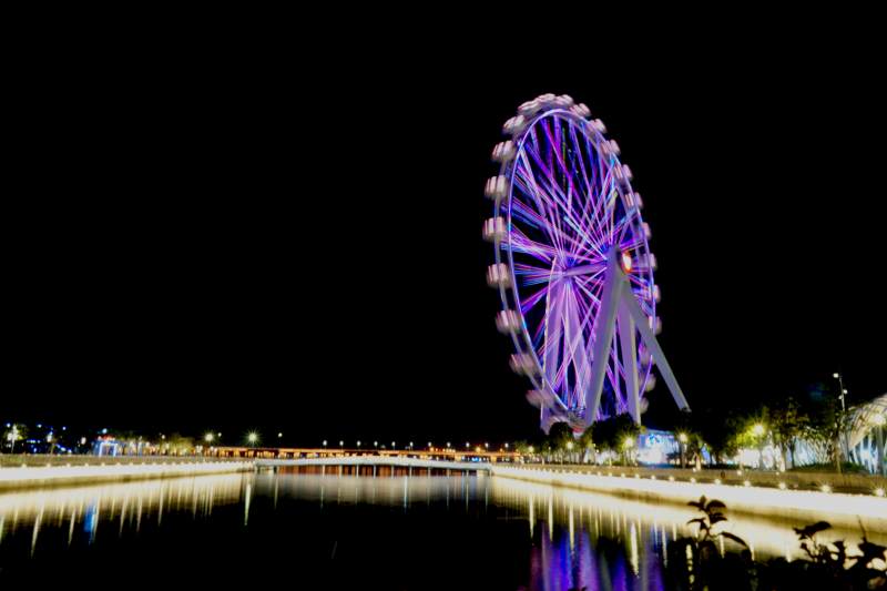 夜色中的摩天轮图片