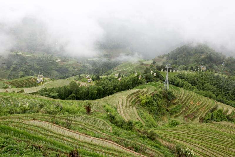 云雾缭绕梯田风光图片