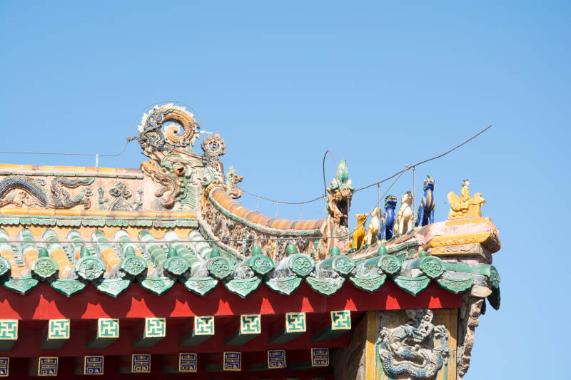 古建筑屋檐彩绘图片