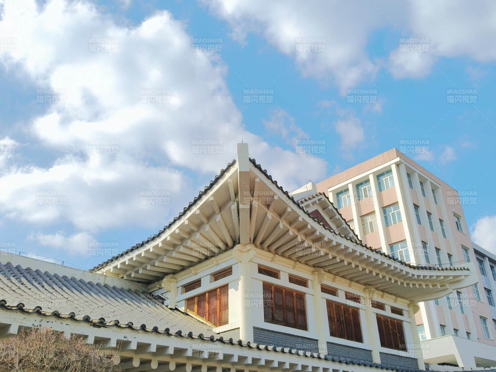 传统建筑与现代楼图片