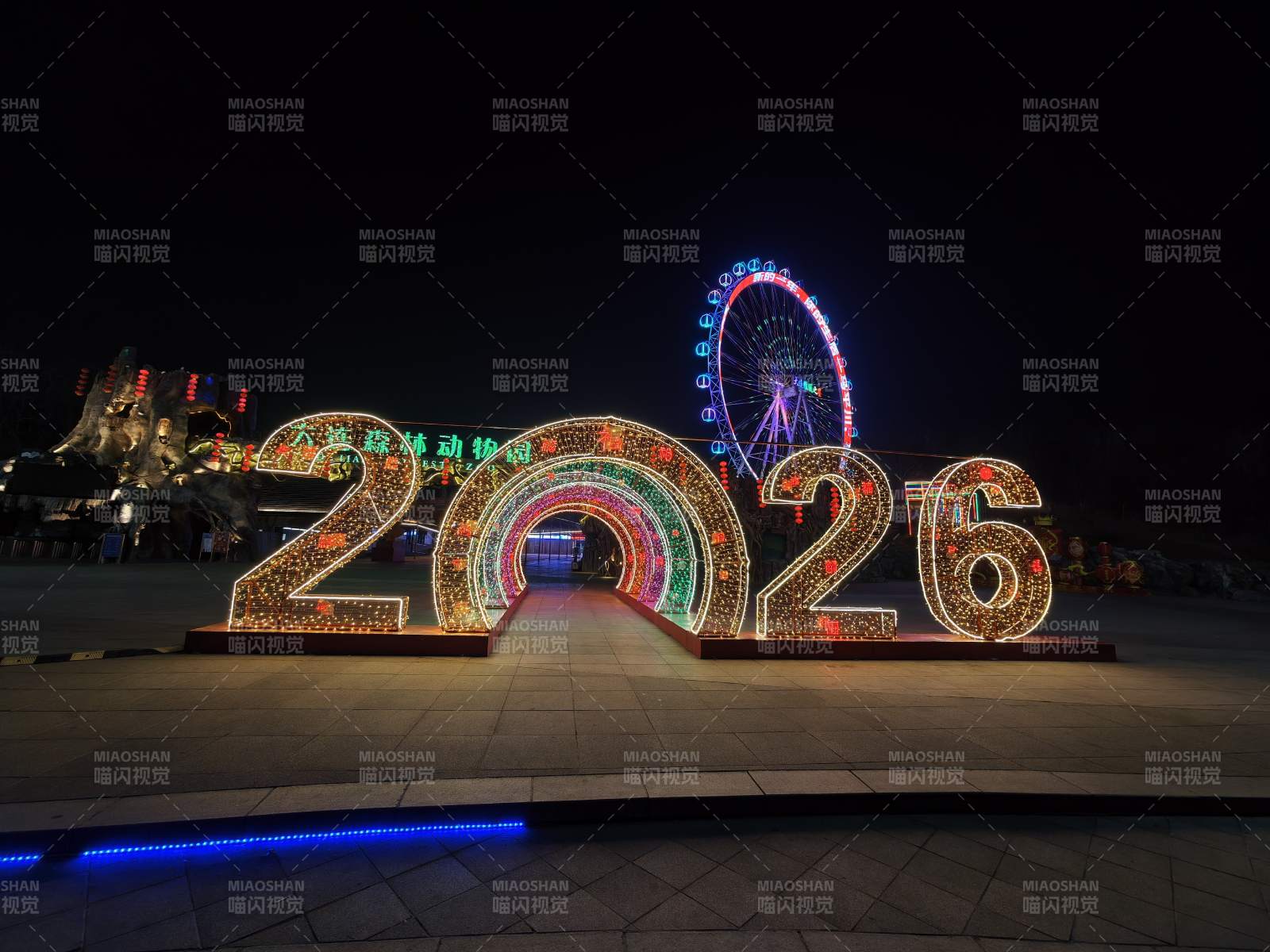 灯光秀夜景图片