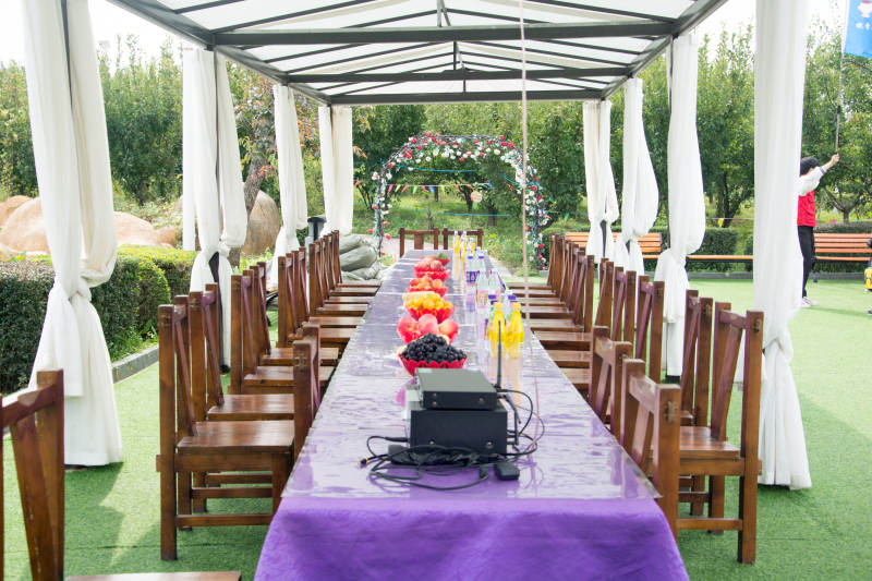 户外婚礼宴席布置图片