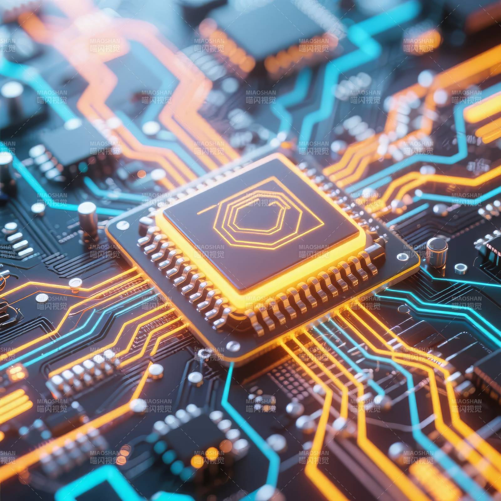 芯片电路特写图片