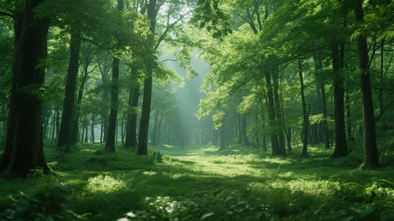 绿意盎然的森林图片