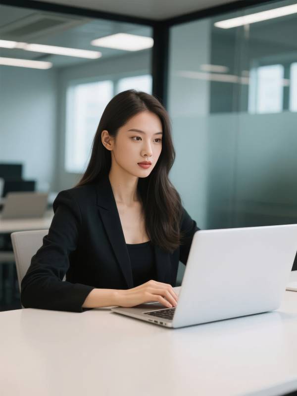 职场女性专注工作图片