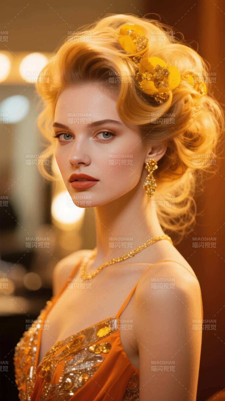 金发华服美人图片