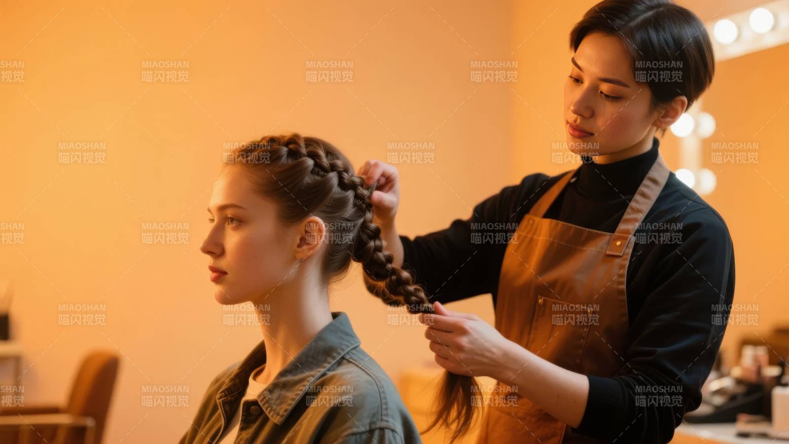 发型师编发造型图片