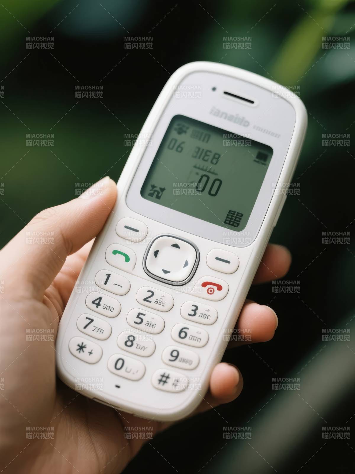 手持白色经典手机图片