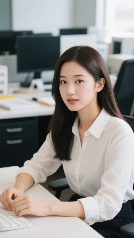 职场女性专注工作图片