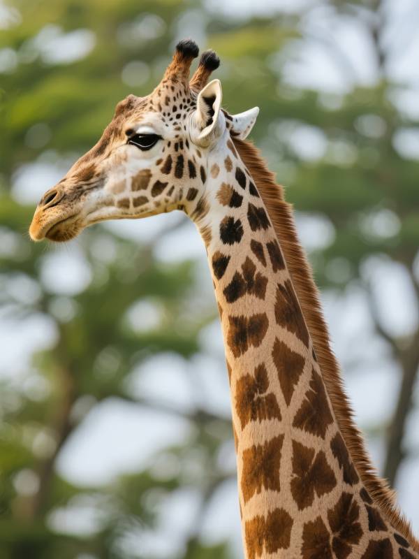 长颈鹿侧影图片