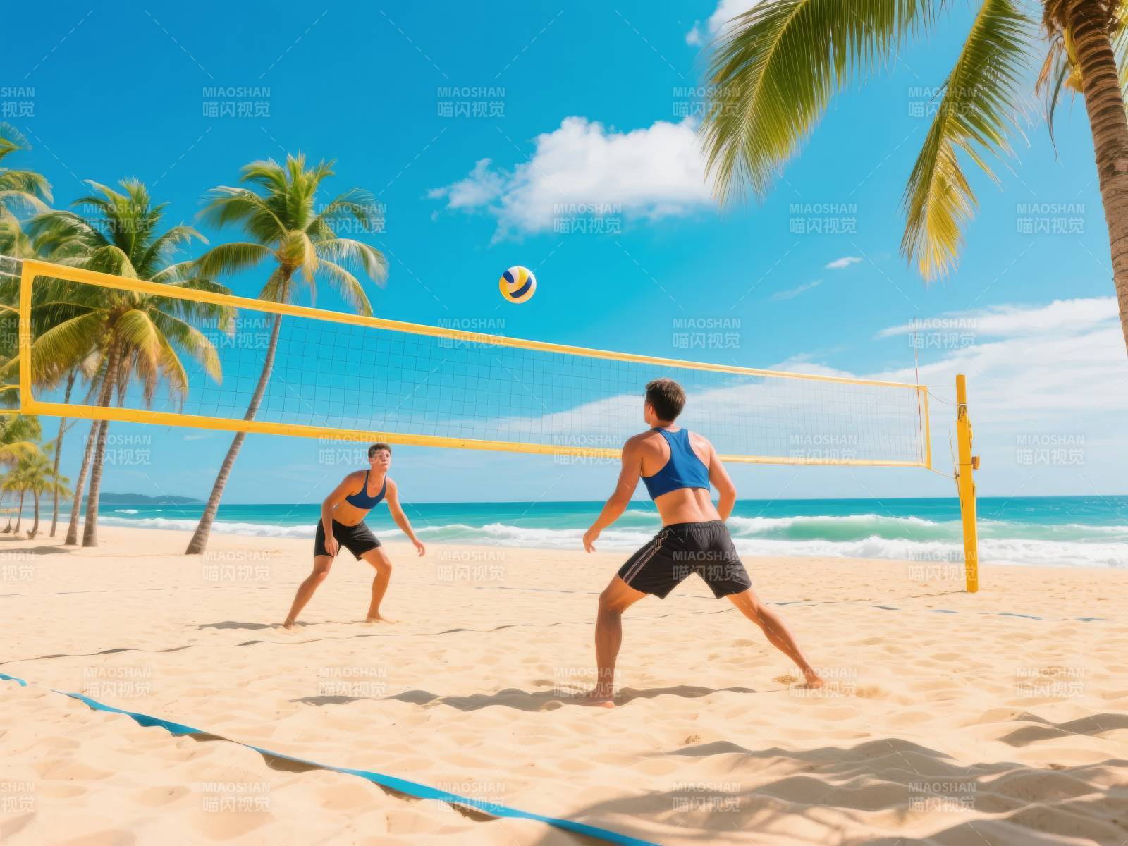 沙滩排球对决图片