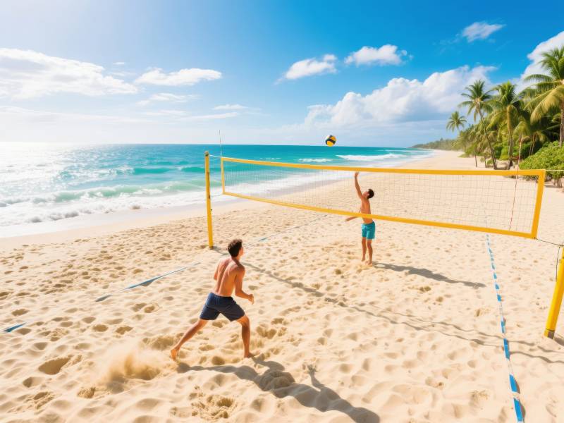 沙滩排球对决图片