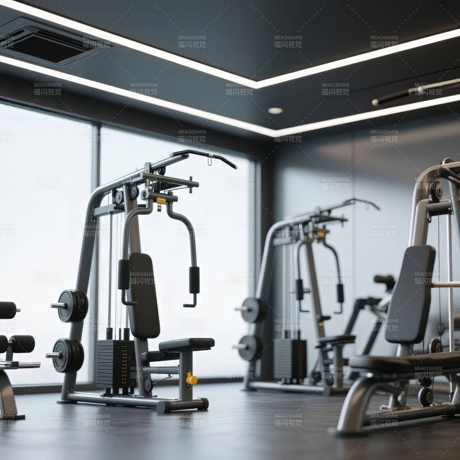 现代健身房设备图片