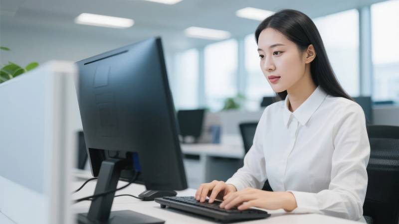 专注工作的职场女性图片