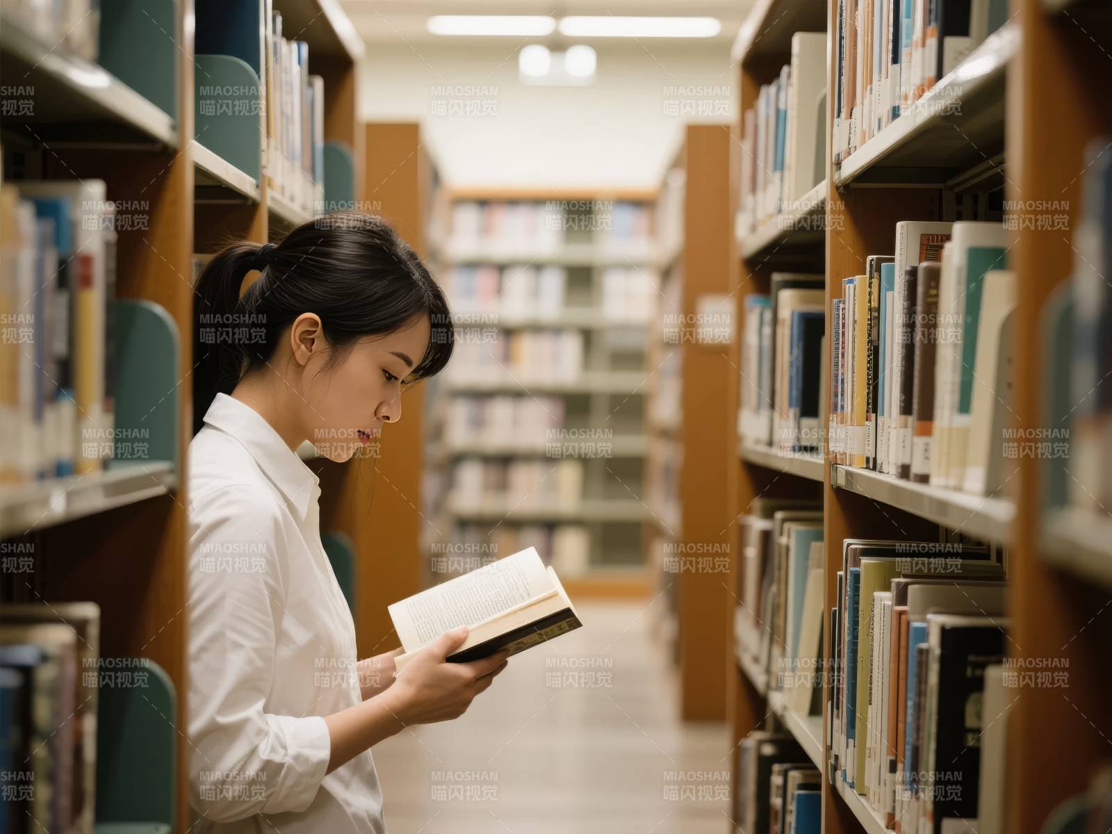 图书馆里的阅读时光图片