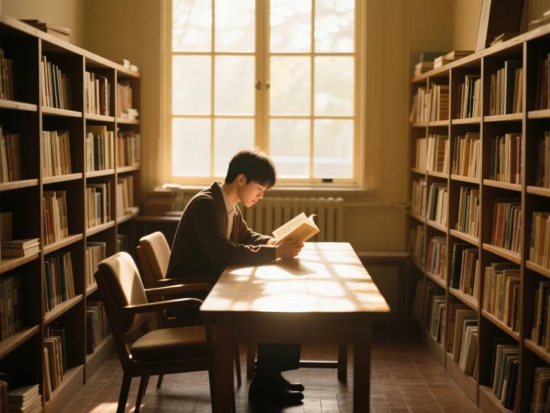 图书馆里的阅读时光图片