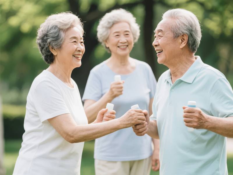 老人公园欢乐舞图片