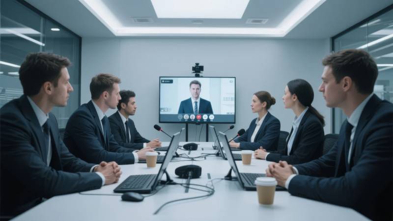 视频会议进行中图片