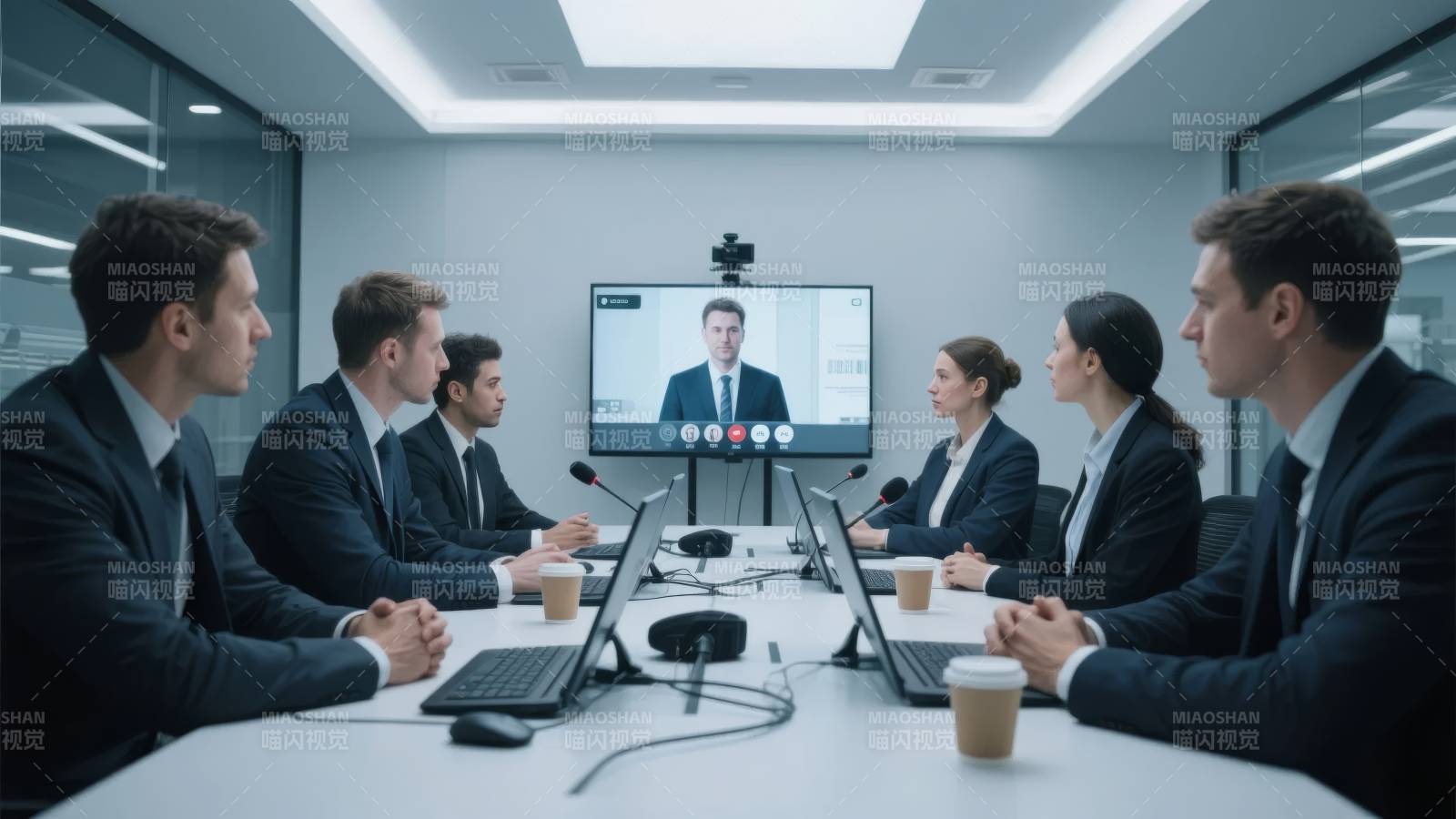 视频会议进行中图片