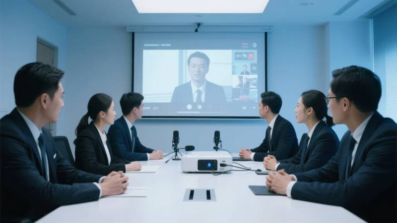 视频会议进行中图片