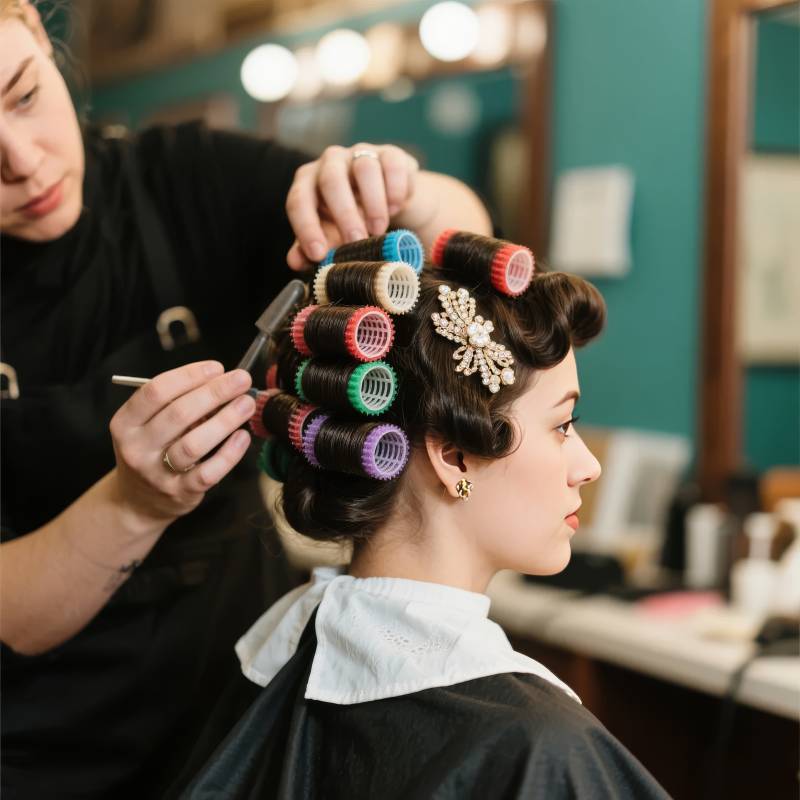 复古卷发造型图片